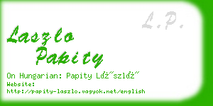 laszlo papity business card